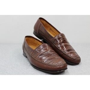 Mezlan Loafers Mens 9.5 Brown Sebastian Sebastian Genuine Lizard Skin Dress Shoe